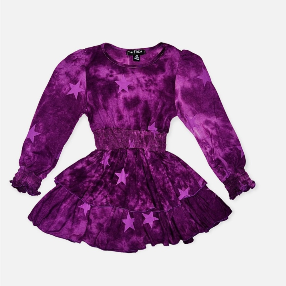 Flowers by Zoe Purple Star Dress, perfect for holidays! Cotton and comfortable